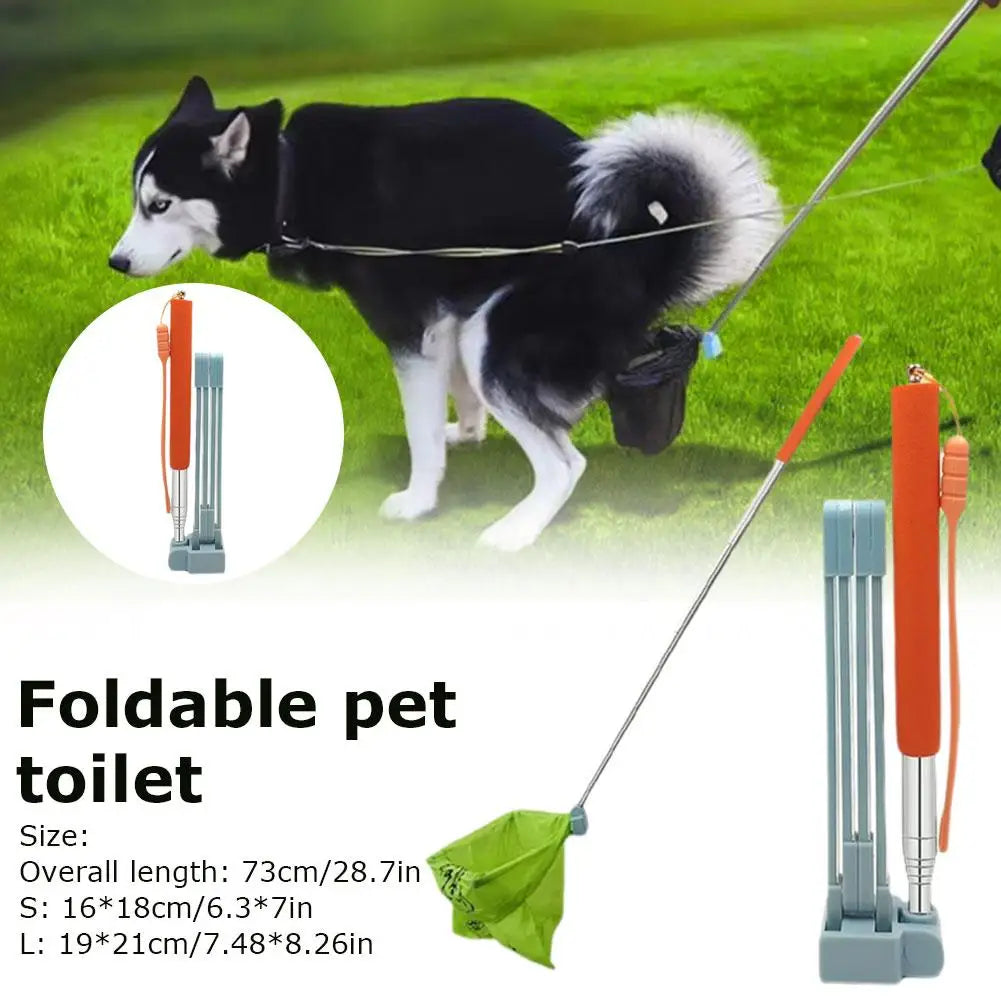 Long Handle Pet Poop Scooper – 28.7-Inch Stainless Steel Dog & Cat Waste Picker